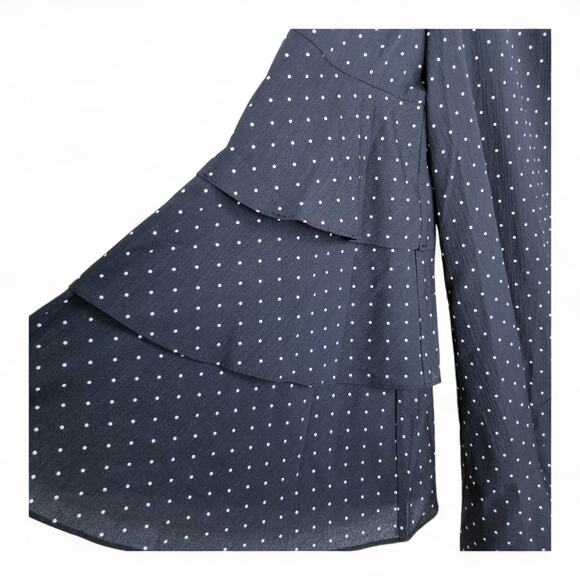 SUGARLIPS Dress Off-Shoulder Polka Dots Mini Ruffle Trumpet Sleeves - Large - Picture 6 of 11